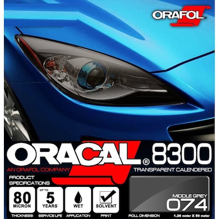 Oracal 8300 074 Açık Siyah Middle Grey Transparan Folyo